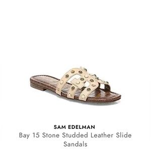 NIB Sam Edelman Bay sandals, natural leather, stone detail. Sz 8.5 Org $140+